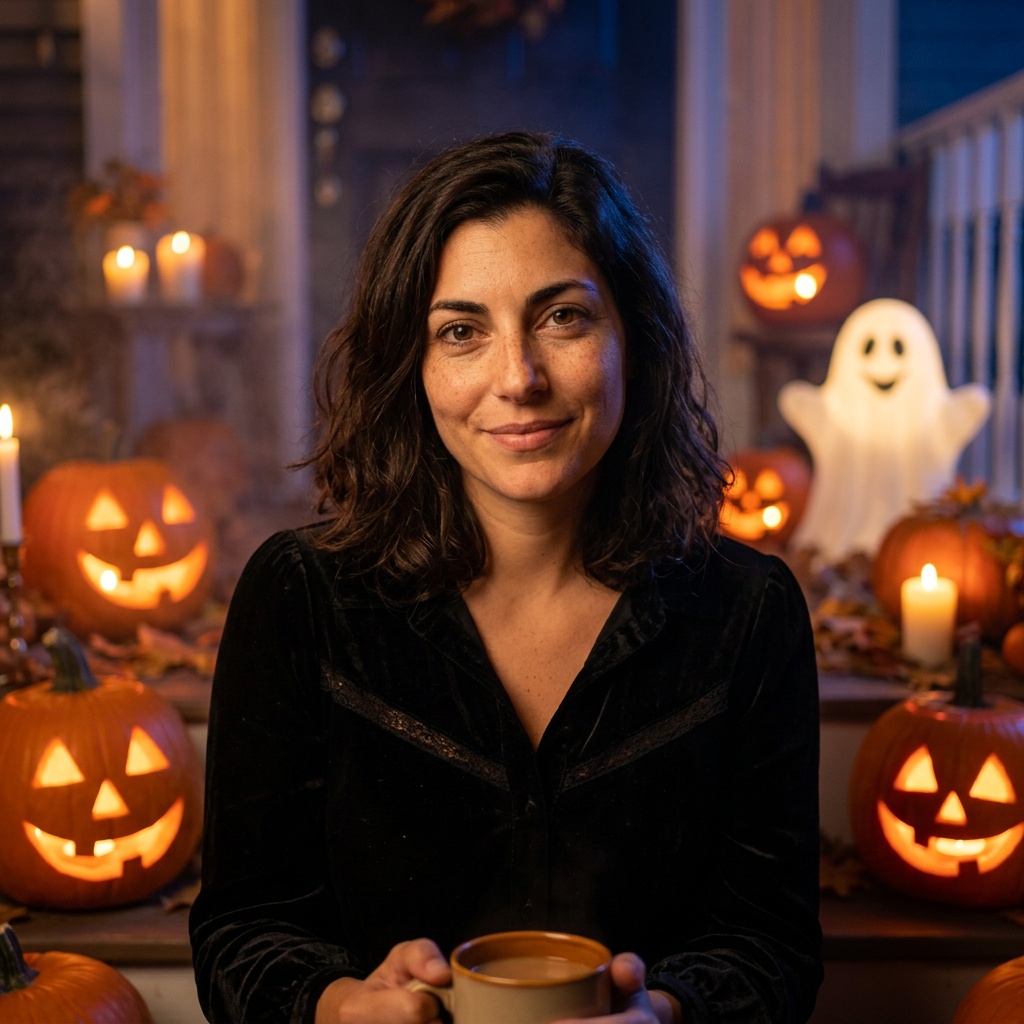 Generated halloween portrait artwork of a fictional adult